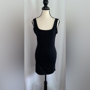 Women’s ZARA sleeveless low open back black mini denim dress‎ size medium